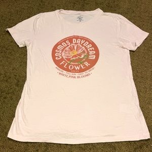 J.Crew XXS muted pink graphic tshirt Cosmos Daydream flower seeds EUC